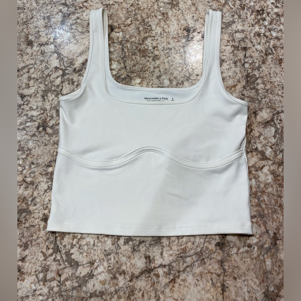 Abercrombie Cropped White Tank Top - Size Small